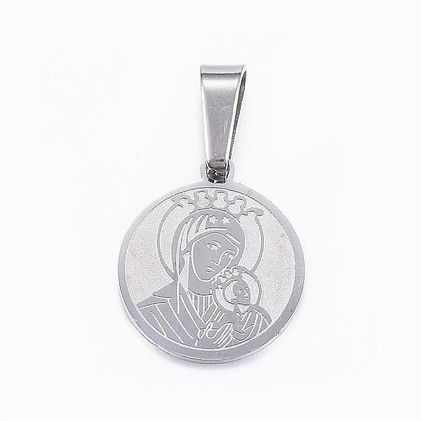 

PandaHall 304 Stainless Steel Pendants, Flat Round, with Mother & Son, Stainless Steel Color, 17x15x1mm, Hole: 8x4mm 304 Stainless Steel...