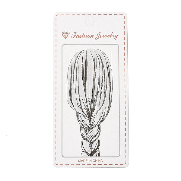 

PandaHall Rectangle Hair Clips Display Cards, Girl Pattern, White, 16.85x8x0.04cm, Hole: 10mm Paper Human White