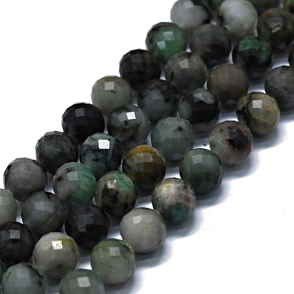 

PandaHall Natural Emerald Beads Strands, Faceted(64 Facets), Round, 6.5~7mm, Hole: 0.8~0.9mm, about 54~56pcs/strand, 14.96~15.16 inch...