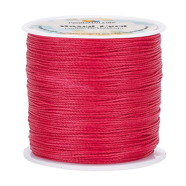 

PandaHall 1 Roll Round Waxed Polyester Cords, Twisted Cord, Deep Pink, 0.5mm, about 115.92 yards(106m)/roll Waxed Polyester Cord Round