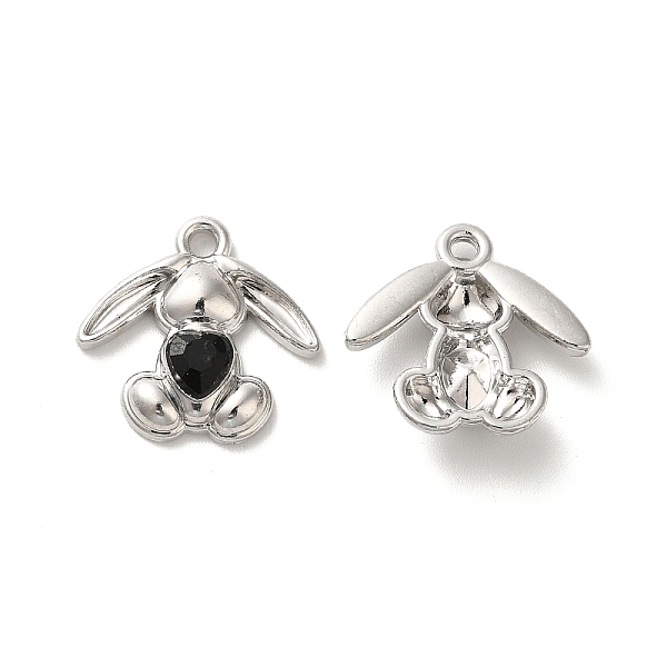 

PandaHall Alloy Pendant, with Glass, Platinum, Lead Free & Cadmium Free, Rabbit Charm, Black, 17x17.5x4mm, Hole: 1.8mm Alloy+Glass Rabbit...