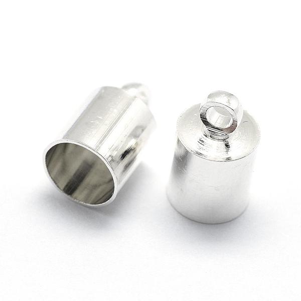 

PandaHall Brass Cord Ends, End Caps, Silver Color Plated, 11x7mm, Hole: 1mm, Inner Diameter: 6mm Brass Silver