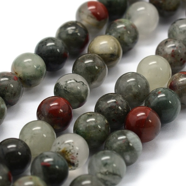 

PandaHall Natural African Bloodstone Beads Strands, Heliotrope Stone Beads, Round, 10mm, Hole: 1mm, about 38pcs/strand, 14.9 inch(38cm)...