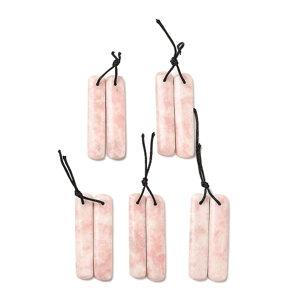 

PandaHall 2Pcs Natural Pink Opal Pendants, Rectangle Charms, 47~47.5x9.5~10.5x4~4.5mm, Hole: 1.2mm Pink Opal Rectangle