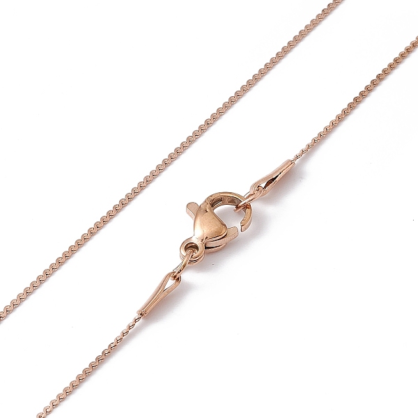 

PandaHall Ion Plating(IP) 304 Stainless Steel Serpentine Chain Necklace for Men Women, Rose Gold, 19.69 inch(50cm) 304 Stainless Steel