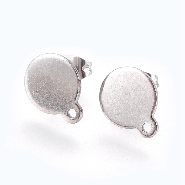 

PandaHall 304 Stainless Steel Stud Earring Findings, with Flat Plate, Flat Round, Stainless Steel Color, 12mm, 12.5x10x1mm, pin: 0.8mm 304...