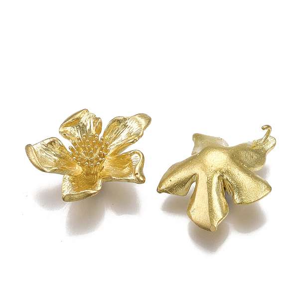 

PandaHall Brass Pendants, Nickel Free, Flower, Raw(Unplated), 26.5x23x3mm Brass Flower