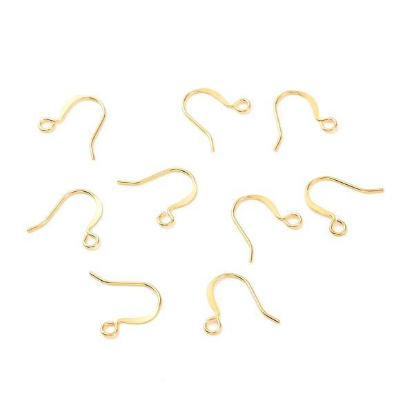 

PandaHall Brass Earring Hooks, with Horizontal Loop, Long-Lasting Plated, Real 18K Gold Plated, 14x16x0.7mm, Hole: 2mm, 21 Gauge, Pin: 0.7mm...