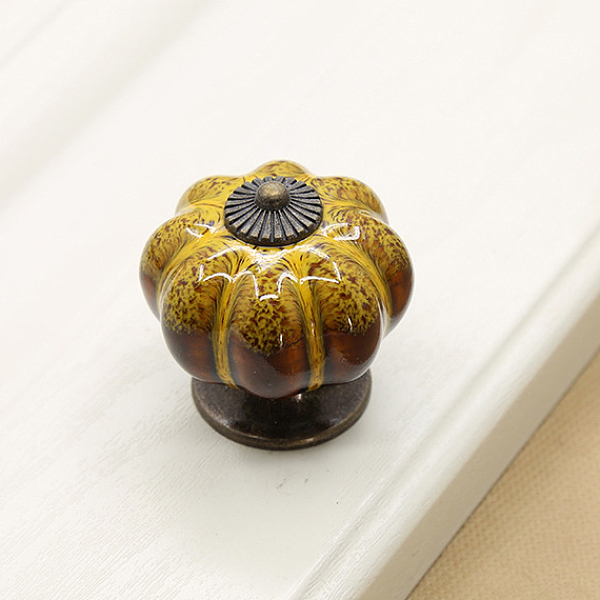 PandaHall Porcelain Drawer Knob, with Alloy Findings and Screws, Cabinet Pulls Handles for Kitchen Cupboard Door and Bathroom Drawer...