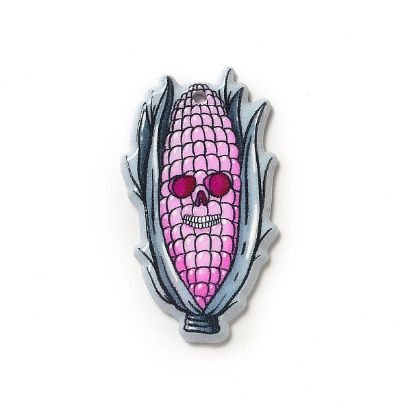 

PandaHall Halloween Printed Acrylic Pendants, Corn Pattern, 40x22.5x2.3mm, Hole: 1.8mm Acrylic Corn Pink