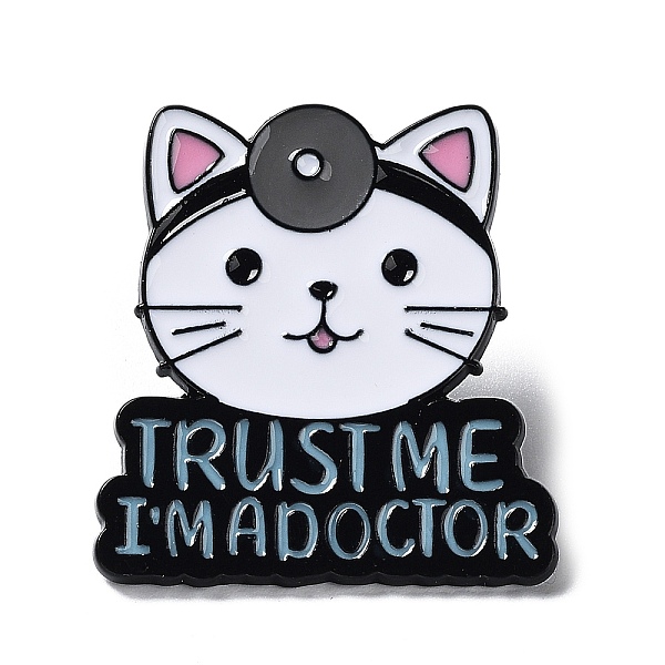 

PandaHall Medical Theme Cartoon Enamel Pins, Black Zinc Alloy Brooches, Cat Shape, 29.5x27.5x1mm Alloy+Enamel Cat Shape Black