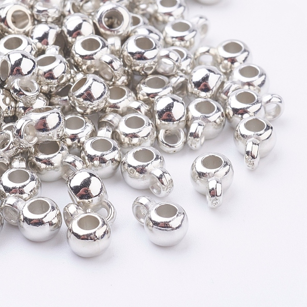 

PandaHall CCB Plastic Tube Bails, Loop Bails Bail Beads, Rondelle, Platinum, 9x6x4.5mm, Hole: 2.8mm Plastic Rondelle