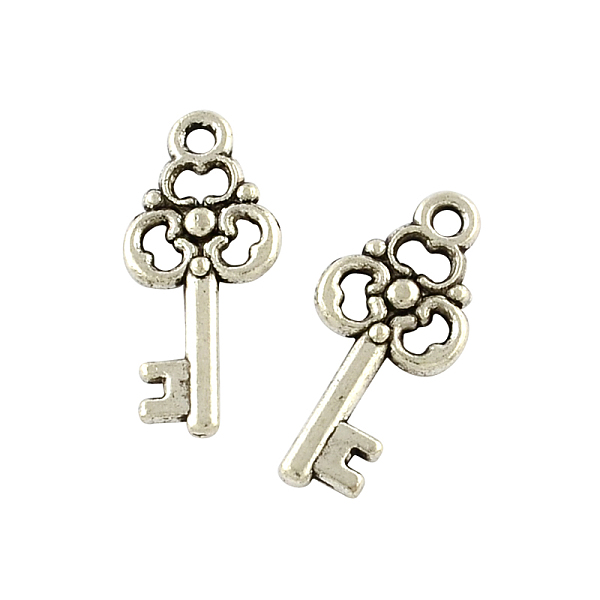

PandaHall Tibetan Style Alloy Skeleton Key Pendants, Cadmium Free & Lead Free, Antique Silver, 22.6x10.2x2.5mm, Hole: 2mm, about 714pcs/500g...