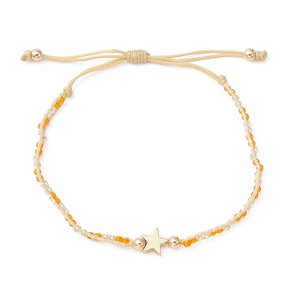 

PandaHall Adjustable Braided Bracelet, Brass & Glass & TOHO Round Seed Beaded Bracelets, for Women, Star, Inner Diameter: 1-3/4~3 inch...