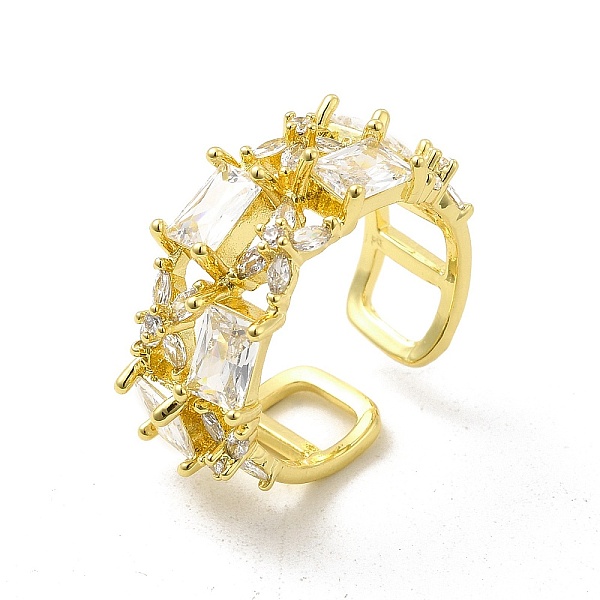 

PandaHall Clear Cubic Zirconia Rectangle Open Cuff Ring, Brass Jewelry for Women, Light Gold, US Size 8 1/2(18.5mm) Brass+Cubic Zirconia...