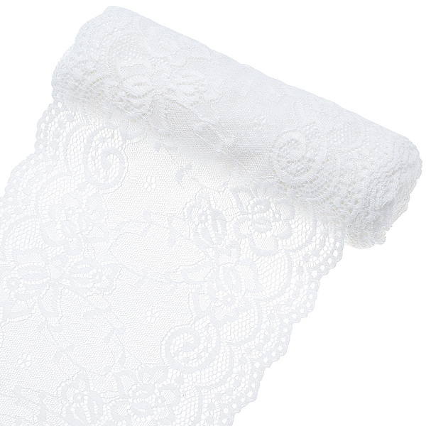 

PandaHall GORGECRAFT 5 Yards Lace Roll White Cotton Lace Trim Fabric 6" Wide for Dress Tablecloth Hair Band Wedding Festival Event...