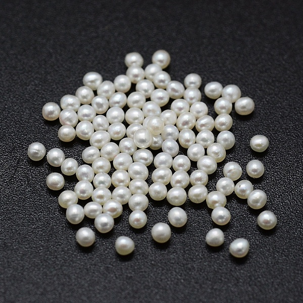 

PandaHall Natural Cultured Freshwater Pearl Beads, No Hole/Undrilled, Round, White, 1.8~2mm Pearl Round White