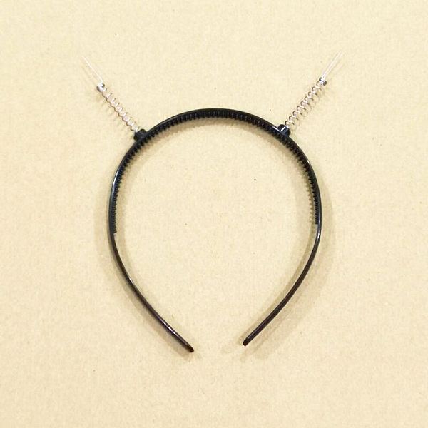 

PandaHall Plastic Hair Bands Findings with Springs, Hair Accessories Findings, Black, 120mm Plastic Black