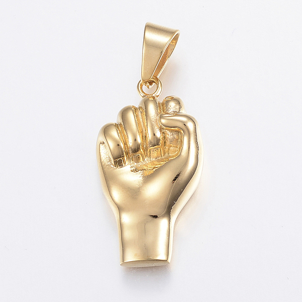PandaHall 304 Stainless Steel Pendants, Fist, Golden, 39x22.5x11mm, Hole: 11x8mm 304 Stainless Steel Palm PandaHall 304 Stainless Steel Pendants, Fist, Golden, 39x22.5x11mm, Hole: 11x8mm 304 Stainless Steel Palm