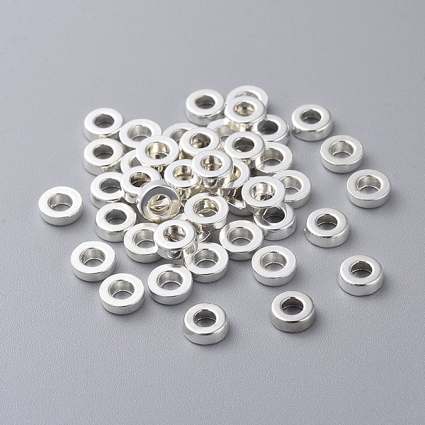PandaHall Tibetan Silver Beads, Lead Free and Cadmium Free and Nickel Free, Donut, Silver Color Plated, 6x2mm, Hole: 2.5mm. Alloy Donut