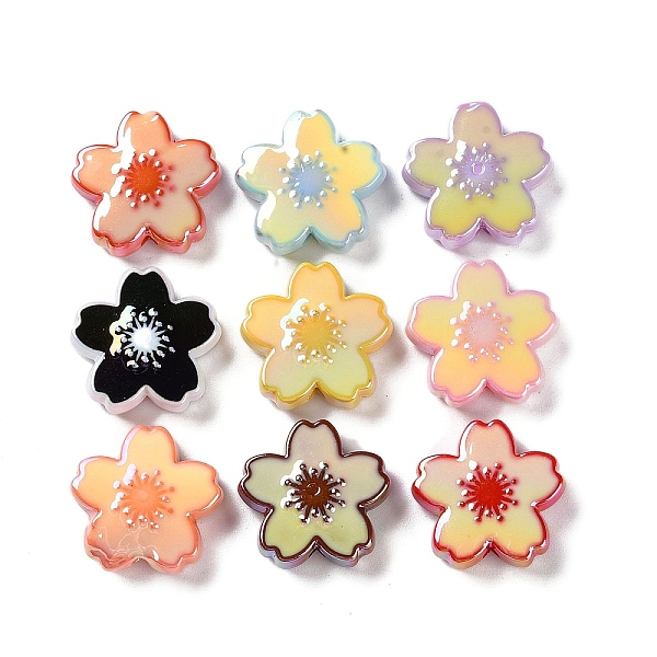 

PandaHall Opaque Acrylic Beads, with Enamel, Sakura, Mixed Color, 25x26x9mm, Hole: 3mm Acrylic Flower Multicolor