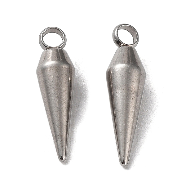 

PandaHall 304 Stainless Steel Pendants, Cone Charm, Stainless Steel Color, 18x5mm, Hole: 2.2mm 304 Stainless Steel Cone