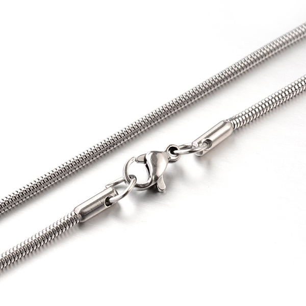 

PandaHall 304 Stainless Steel Snake Chain Necklaces, Stainless Steel Color, 17.7 inch(45cm), 2mm 304 Stainless Steel