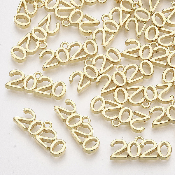 

PandaHall Alloy Pendants, New Year 2020, Light Gold, 9x23x3mm, Hole: 1.8mm Alloy Number