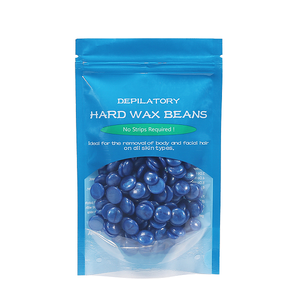 

PandaHall Hard Wax Beans, Body Hair Removal, Depilatory Hot Film Wax, Blue, 16.5x10cm, net weight: 50g/bag Wax Half Round