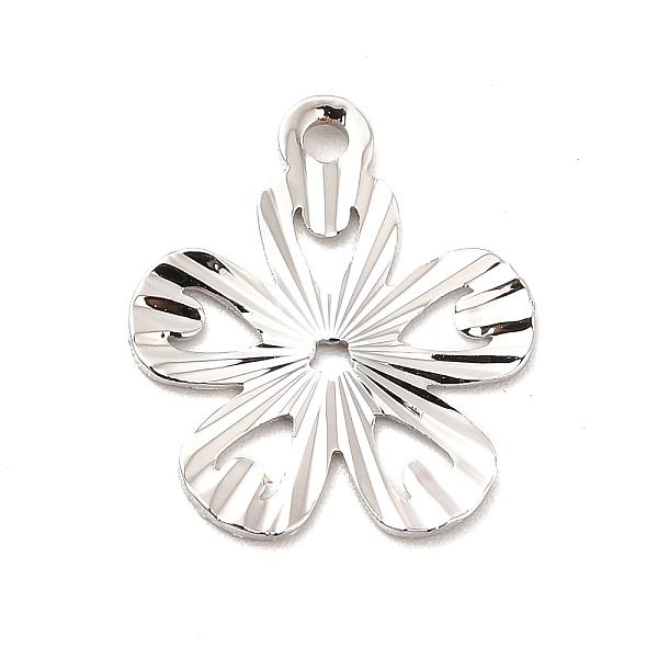 

PandaHall Rack Plating Brass Pendants, Long-Lasting Plated, Flower Charm, Platinum, 16x14x1mm, Hole: 1.2mm Brass Flower
