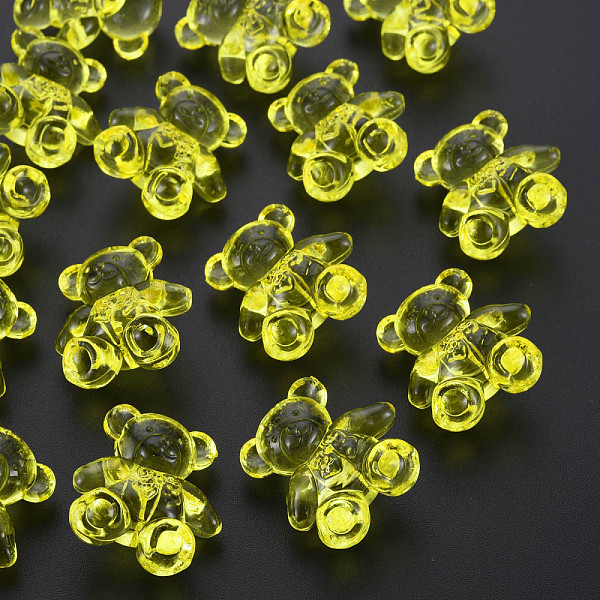 

PandaHall Transparent Acrylic Beads, Bear, Yellow, 26.5x24.5x15mm, Hole: 3mm, about 135pcs/500g Acrylic Bear Yellow