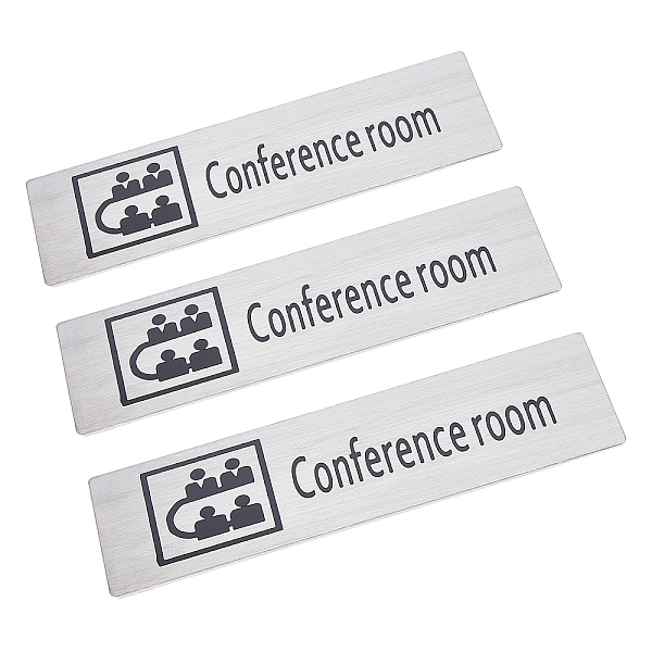 

PandaHall Gorgecraft 430 Stainless Steel Sign Stickers, with Double Sided Adhesive Tape, for Wall Door Accessories Sign, Rectangle with...