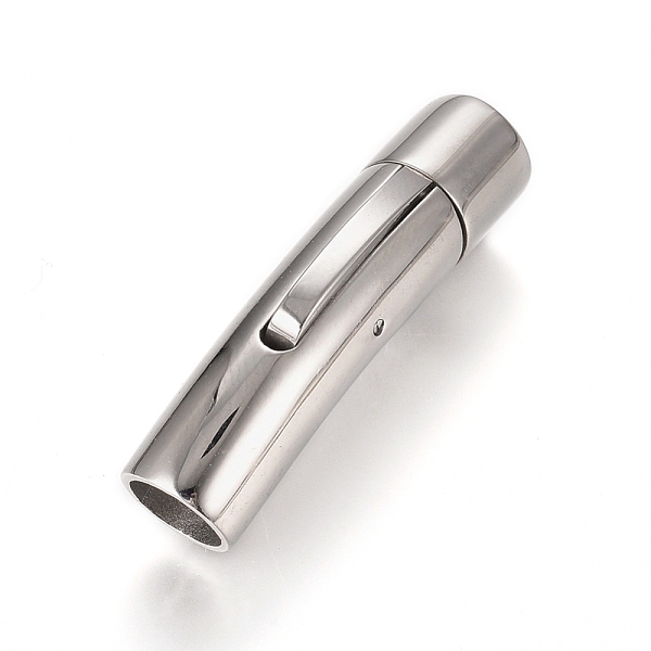 

PandaHall 304 Stainless Steel Bayonet Clasps, Tube, Stainless Steel Color, 32.5x7.6x10.6mm, Hole: 6mm 304 Stainless Steel