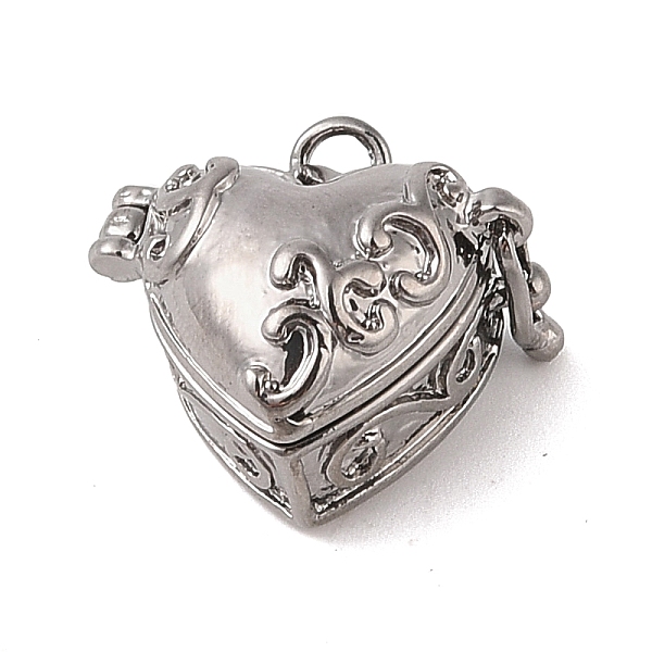 

PandaHall Carved Heart Rack Plating Brass Prayer Box Pendants, Wish Box, Gunmetal, 20x22x12mm, Hole: 5x3mm Brass Heart