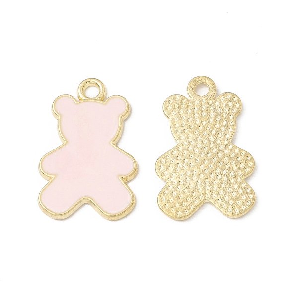 

PandaHall Alloy Enamel Pendants, Bear Charm, Golden, Misty Rose, 20.5x13x1mm, Hole: 1.7mm Alloy+Enamel Bear