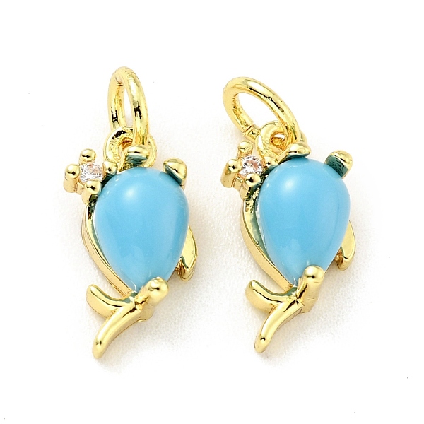 

PandaHall Eco-friendly Brass Micro Pave Cubic Zirconia Pendants, with Glass and Jump Ring, Cadmium Free & Lead Free, Goldfish, Real 18K Gold...