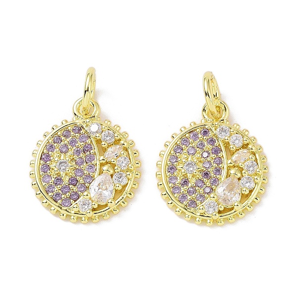 

PandaHall Real 18K Gold Plated Brass Micro Pave Cubic Zirconia Pendants, with Jump Ring, Evil Eye Charms, Lilac, 16.5x14x3mm, Hole: 4mm..., Purple