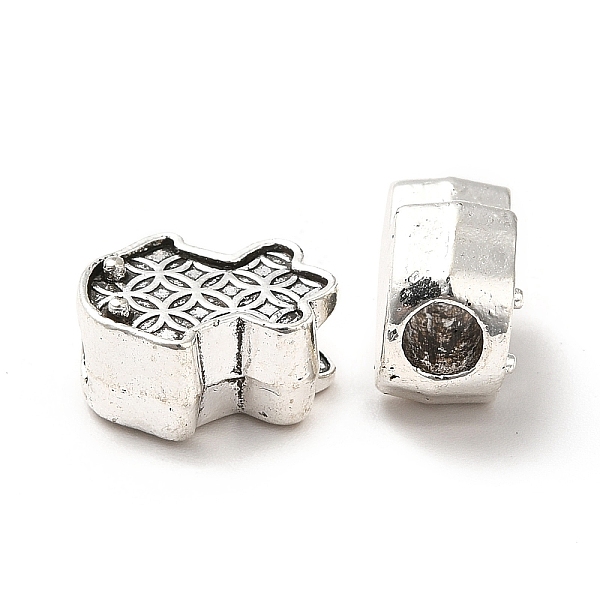 

PandaHall Tibetan Style Alloy European Beads, Large Hole Bead, Fish with Coin Pattern, Antique Silver, 11x13x7mm, Hole: 4mm, about...