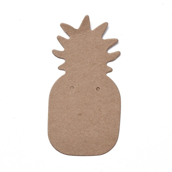 

PandaHall Cardboard Earring Display Cards, Pineapple, BurlyWood, 64x32x0.3mm, Hole: 1.2mm Paper Fruit Orange
