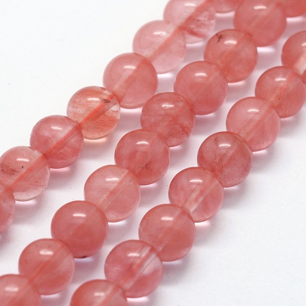 

PandaHall Cherry Quartz Glass Beads Strands, Round, 6mm, Hole: 0.8mm, about 63pcs/strand, 14.76 inch(37.5cm) Cherry Quartz Glass Round