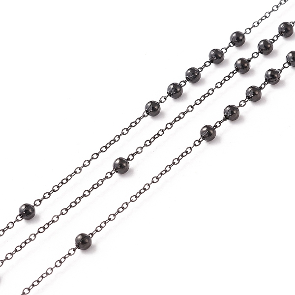 

PandaHall Ion Plating(IP) 304 Stainless Steel Satellite Chains, Cable Chains with Round Beads, Soldered, with Spool, Electrophoresis Black...