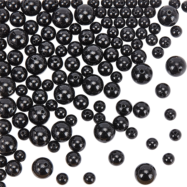 

PandaHall Olycraft 120Pcs 3 Style Natural Black Tourmaline Beads Strands, Round, 3.8~8.5mm, Hole: 0.6~0.8mm Tourmaline Round
