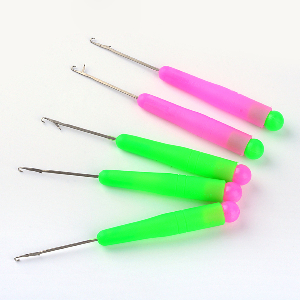 Platinum Plated Plastic Handle Steel Crochet Hooks Needles