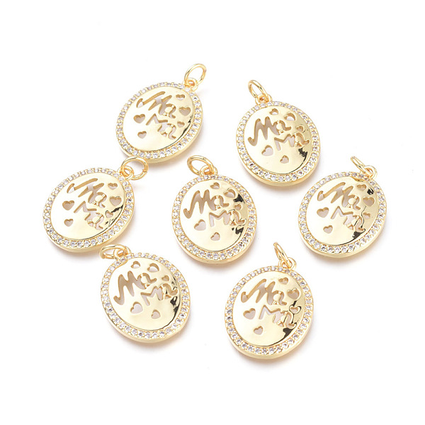 

PandaHall Brass Micro Pave Cubic Zirconia Pendants, with Jump Rings, Long-Lasting Plated, Cadmium Free & Lead Free & Nickel Free, for..., Clear