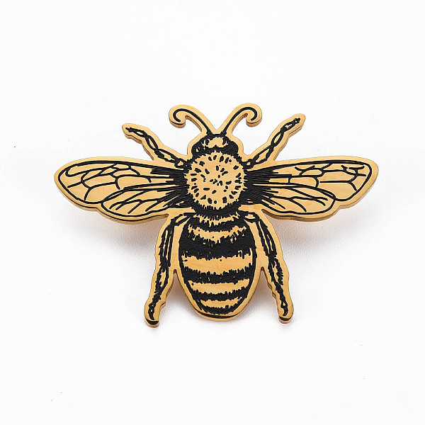 

PandaHall Bee Brooch, 201 Stainless Steel Insect Lapel Pin for Backpack Clothes, Nickel Free & Lead Free, Golden, 37.5x51x7mm, Pin: 0.7mm...