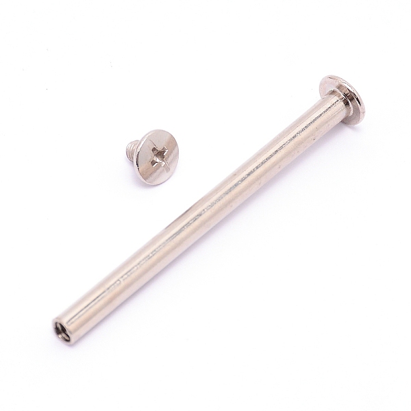 

PandaHall Carbon Steel Snap Rivet Butt Screw, for Scrapbook Photo Albums Binding and Leather Saddles Purses Belt Repair, Stainless Steel...