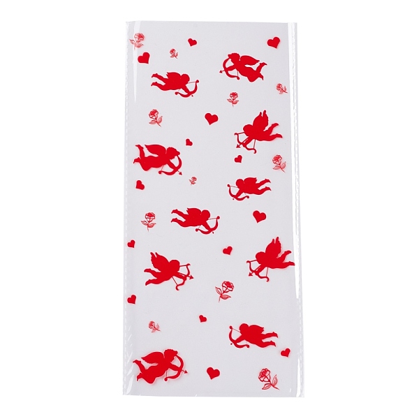 

PandaHall OPP Plastic Storage Bags, Valentine's Day Theme, for Party Candy Packaging, Rectangle, Angel & Fairy Pattern, 27x12.5x0.01cm..., Pink