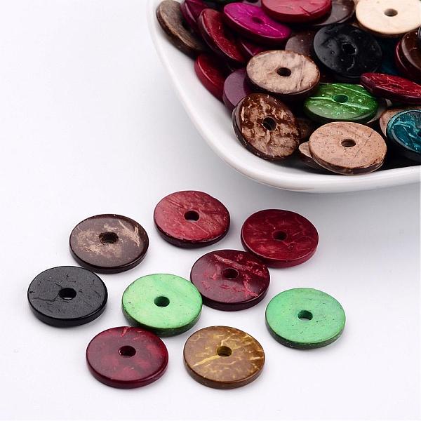 

PandaHall Coconut Beads, Donut, Mixed Color, 15x3mm, Hole: 3mm Coconut Donut Multicolor