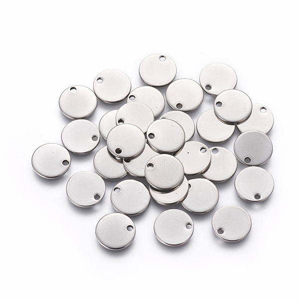

PandaHall 304 Stainless Steel Charms, Stamping Blank Tag, Flat Round, Stainless Steel Color, 10x1mm, Hole: 1.4mm 304 Stainless Steel Flat...