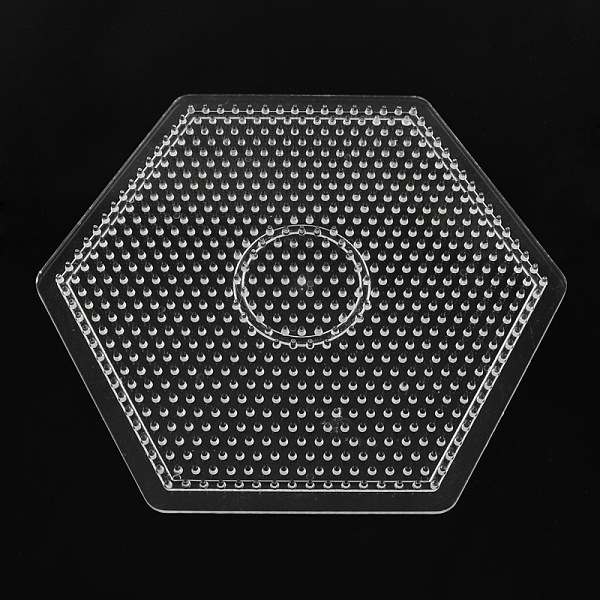 

PandaHall Hexagon ABC Pegboards used for 5x5mm DIY Fuse Beads, Clear, 165x145x6mm Plastic Hexagon Clear
